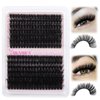 Yawamica Individual Lashes Clusters Wispy Eyelash Extension 12-18mm Mix 80D 100D Volume Eyelash Clusters D Curl 280pcs Cluster Eyelash Extensions Fluffy Cluster Lashes DIY Lash Extension by Self