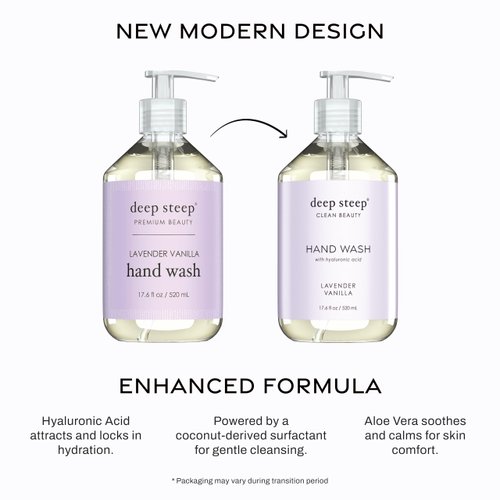 Deep Steep Liquid Hand Wash, 17.6 Ounces (Lavender Vanilla)