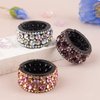 AUEAR, 4 Pack Rhinestone Hair Ponytail Holder Crystal Ponytail Hair Cuff Elastic Hair Tie Hair Band for Women Girls (Style D)