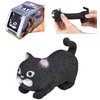 Squishy Stretchy Cat (3.5" to 6.5") Rubber Fidget Sensory Toy Filled with Sand. Great Stress Relief Cat Toy for Kids, Adults and Pets. (3 Pack