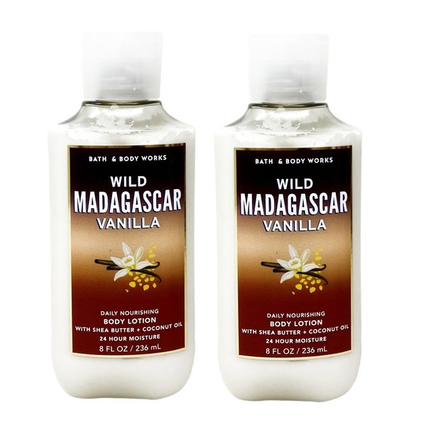 Generic Bath and Body Work WILD MADAGASCAR VANILLA Daily Nourishing Body Lotion 2 Piece Bundle - 8 fl oz / 236 mL each, Full