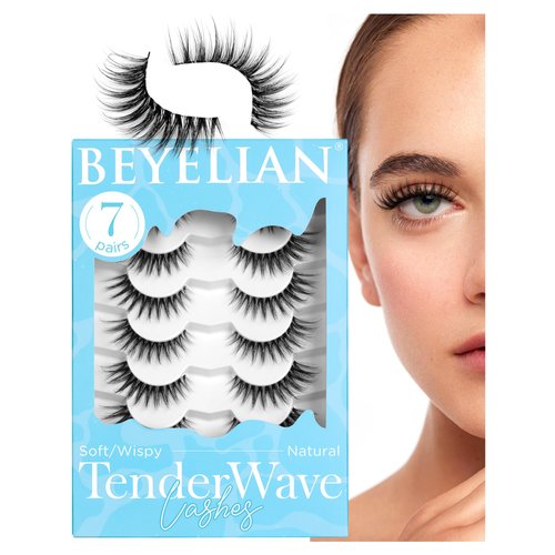 BEYELIAN Wispy Eyelashes Natural Look 8-17mm Cat Eye Wispy Lashes Soft and Lightweight 3D Volume Natural False Lashes Wispy, Reusable, Easy to Apply 7 Pairs (7P-WIS-06)