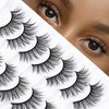 Lashes False Eyelashes Soft Faux Mink False Lashes 14MM False Lashes Chiref Fluffy Curly False Eyelashes 3D 7 Pairs K23-Charming