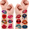 8 Sheets (84PCS) Lip Kiss Temporary Tattoos Stickers Valentines Day Theme Hot Pink Red Birthday Party Decorations Supplies Favors for Kids Girls Women Gifts Prizes Rewards
