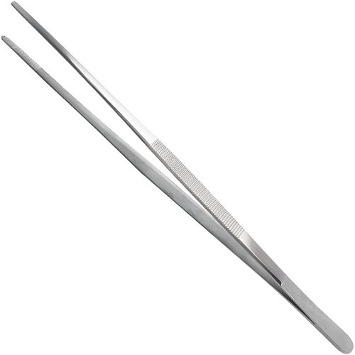 XTRM CRAFT Thumb Dressing Forceps, Mulipurpose Tweezer Stainless Steel, Serrated Tip Straight 24 Inch