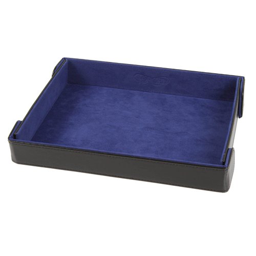 Forged Dice Co. 9.5 Inch Magnetic Folding Dice Tray - Portable Folding Dice Rolling Tray for use as DND Dice Tray D&D Dice Tray or Dice Game - Quiets Rolling Metal Dice and Folds Flat - Blue