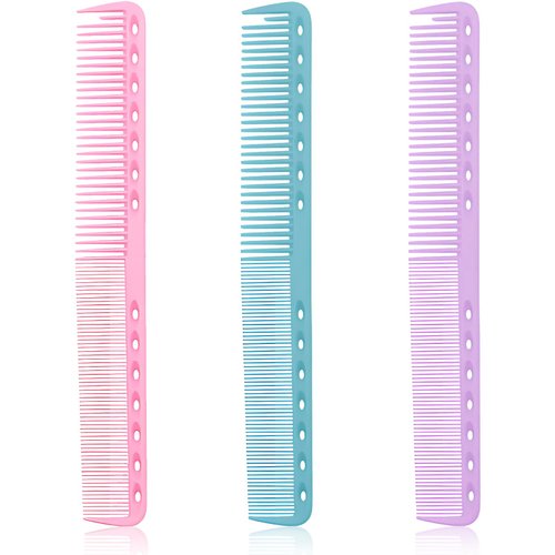 3 Pieces Carbon Fine Cutting Comb Carbon Fiber Salon Hairdressing Comb for Man and Woman Hairdressing Barber Comb (Pink Bule Purple)