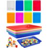 8 Pack Plastic Art Trays 10.9'' x 8.3'' x 1.2'', 8 Colors Activity Crafts Tray Serving Tray Organizer Tray for Kids School Classroom DIY Projects, Painting, Jewelry, Beads, Home Organizing Supply