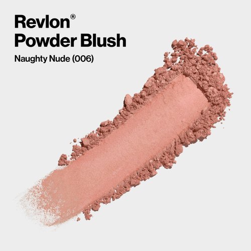Revlon Blush, Powder Blush Face Makeup, High Impact Buildable Color, Lightweight & Smooth Finish, 006 Naughty Nude, 0.17 oz