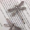 2Pcs Silver Dragonfly Hair Clip Wedding Retro Antique Barrette Bridal Headdress Color Head Wear Styling Hair Accessories for Girls Women Ladies Bobby Pins Hairpins French