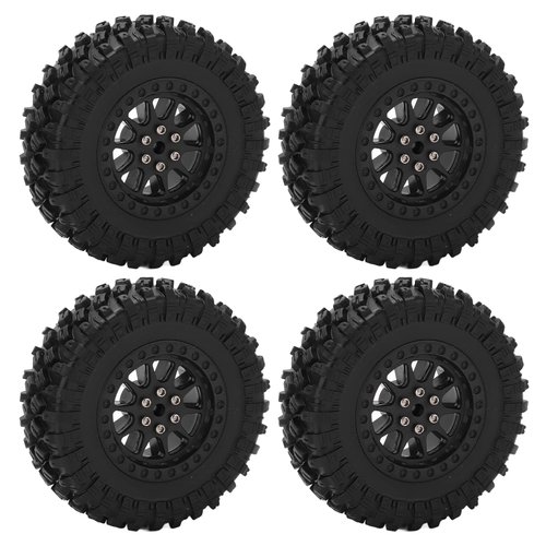 FastUU RC Car Tires Wheel, Wear Resistance Antislip RC Car Rubber Tires Excellent for WPL B14 B24 C14 C24 for MN D90 D91 D96 D99(R789BL Black)