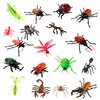 Toy Bug Action Figure Playset - 30pcs with 15 Unique Giant Insects - Grasshoppers, Tarantulas, Spiders & More- 2-4" Realistic Fake Bugs, Great for Pranks, Stocking Stuffers, & Xmas Gifts for Kids