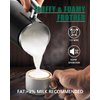Huogary Milk Frother, Milk Steamer for Milk Foam & Hot Milk(4.5oz/10.5oz), Electric Milk Frother and Warmer for Homemade Coffee, 120V (Black)