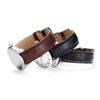 iStrap Leather Watch Band Alligator Grain Calfskin Replacement Strap Stainless Steel Buckle Bracelet for Men Women-18mm 19mm 20mm 21mm 22mm 24mm-Black Brown