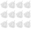 Faxco 12Pack Plastic Pom Poms Cheerleading Pom Poms Sports Dance Cheer Plastic Pom Pom for Rooters,Cheering Squard,Cheering Team (White)