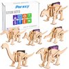 Poraxy Dinosaur Toys, 6 Set STEM Kits for Kids Ages 8-10-12, Toys for Ages 8-13, Science Kits Buildings Projects, 3D Wooden Puzzles Robot Crafts, Gifts for Boys and Girls Ages 8 9 10 11 12 13