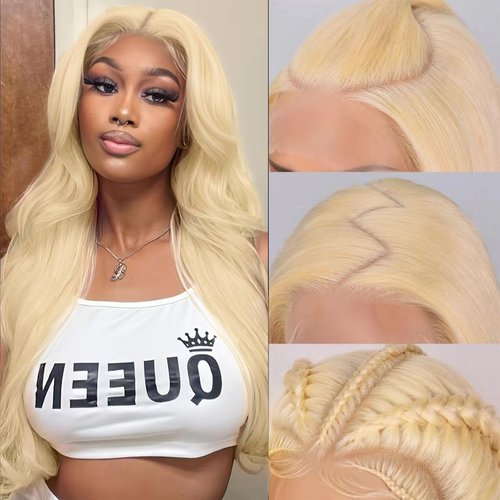 Alielaine 613 13x6 Lace Front Wig Human Hair HD Lace Body Wave Blonde Lace Front Wigs 613 Frontal Wig Human Hair 200% Density 13x6 (24inch, 613 Wig)