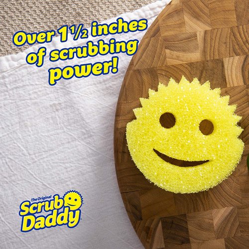 Scrub Daddy - The Original Scrub Daddy - Scratch-Free Multipurpose Dish Sponge - BPA Free & Made with Polymer Foam - Stain & Odor Resistant Kitchen Sponge (4 Count)