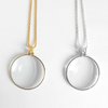 5X Magnifying Glass Pendant 1.6" Glass Lens Dia. and 35" Alloy Necklace (Silver)
