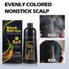 cosmpro Black Hair Dye Shampoo 3 in 1 for Gray Coverage for Women/Men Instant Hair Color Shampoo Natural Herbal Semi Permanent Champu Para Canas