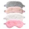 EleCharm 4-Pack New Faux Fur Eye Mask Soft Plush Nap Eyeshade Sleeping Blindfold Satin Back
