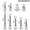 HanTof 410Pcs Tiny Hex Socket Head Cap Screws Bolts, 304 Stainless Steel M2 x 4/6/8/10/12/16/20mm, Micro Allen Head Machine Screws, Nuts and Washers Kit with Hex Wrench, Fully Threaded Pitch: 0.4mm