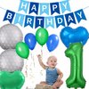 49 Pieces Golf Birthday Party Hole in One 1st Birthday Decorations Boys First Birthday Party Balloons Green Number 1 Balloon Latex Balloons for Boys Sports Theme Birthday Baby Shower Party (Blue)