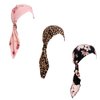 Pre Tied Bandana Turban Head Scarf 3 Packed Slip On Beanies Chemo Covers Cap for Women (D5-Long Strap-3 Packed)