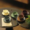 5 Set Dollhouse Miniature Coffee Cups 1:12 Miniature Dollhouse Accessories 15 Pieces Mini Coffee Cup Mini Plate Mini Spoon for Mini Kitchen Accessories