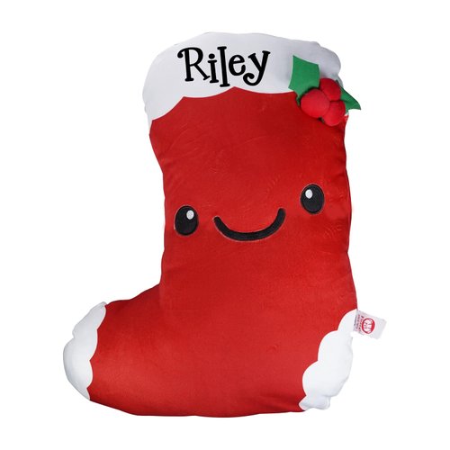 Fiesta Toy Christmas Stocking Plush - Stuffed Throw Pillow Cushion - Oversized Holiday Decoration with Custom Name
