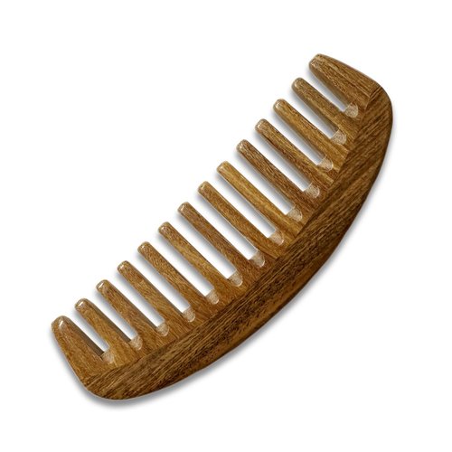 Yuutbiu Wooden Hair Comb for Thick Hair, No Handle Wide Tooth Comb, Natural Green Sandalwood Scent Detangler Comb