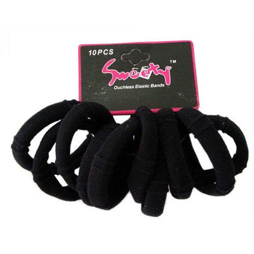 Seamless Elastic Hair Ties Holder Bands Rubber Bands Ponytail Holders (Black)