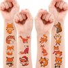100 PCS Christmas Animal Fox Temporary Tattoos Sticker Fall Woodland Jungle Fox 1st Birthday Party Decorations Supplies Favors Gifts Boys Girls Safari Zoo Cute Fake Tattoo School Reward Themed