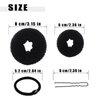 10 Pcs Hair Bun Maker - Donut Bun Maker for Hair(5 medium and 5 small),Ballet Bun for Women and Kids with Elastic Hair Ties, Hair Pins(Black)
