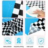 Oudain Cars Birthday Party Supplies Racing Party Decorations Round Racing Tablecloth Checkered Flag Table Covers Road Plastic Table Cloth, 1950s Disco Dancing Party Tablecloth (Light Blue,3 Pcs)