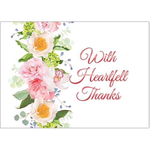 Heartfelt Thanks - Thank You Boxed Greeting Cards - Blank - KJV Scripture Inside - 4 Designs - 12 Cards and Envelopes (Box of 12)