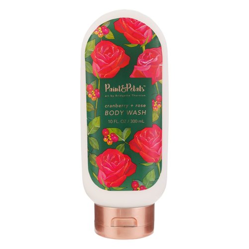 PAINT&PETALS Cranberry & Rose Scented Body Wash, Gently Cleanses, Creamy & Moisturizing Formula Featuring Shea & Mango, A Chic Addition to Any Bathroom, 10 Fl Oz