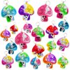 HOZKEAP 24 Packs Bulk Mushroom Mini pop Fidget Keychain, Gifts for Boys and Girls Kids, Birthday Party Favors Supplies Classroom student Prize
