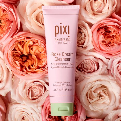 Pixi Beauty Rose Cream Cleanser 135ml |Mineral Rich Soothing and Gentle Cleanser | Rose Flower Oil Moisturizes | Suitable For Sensitive Skin | 4.57 Fl Oz