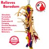 Bonka Bird Toys 2621 Small Leather Braid Chew Preen Parrot Cage Toy, Cockatiel, Parakeet, Conure, and Similar Breed Sizes