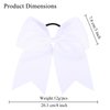 Twpribarn 2Pcs Cheer Bows Cheer Hair Bows Ponytail Holder Elastic Band Bows Hair Accessories for Ponytail Holder Bow Scrunchies School Sports Cheerleading Girls Softball Cheerleader Bows (White)