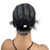 Wiginway Short Straight Wigs 6 inches Pixie Cut with Bangs Layered Synthetic Wigs for Women (Black Mixed Gray)