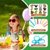 24 PCS Jungle Drinking Crazy Straws for Kids | Jungle Themed Animals Birthday Party Supplies Favors Decorations with 24 PVC Safari Charm, 2 Cleaning Brushes Reusable Straw