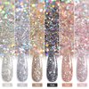 GAOY Chrome Platinum Glitter Nail Polish Set for Christmas Nails 6 Colors Including Sparkly Shiny UV LED Soak Off Black Silver Pink Gel Polish Kit Home DIY Manicure Nail Salon Varnish
