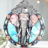 Jocidea Christmas Ornament, Elephant Christmas Decor, Elephant Ornaments for Christmas Tree, Stained Glass Ornament, Elephant Gifts, Holiday Decorations and Xmas Gifts Ideas