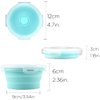 LUTER 2 Pieces Collapsible Dog Bowls Silicone Food Water Travel Bowl with Lids Portable Expandable Pet Feeding Watering Cup Dish for Walking Kennels Camping 350ml (12x12x3cm) (Pink & Blue)