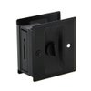 Privacy Sliding Door Lock with Pull, Solid Brass Pocket Door Privacy Lock, Matte Black, 1 Pack