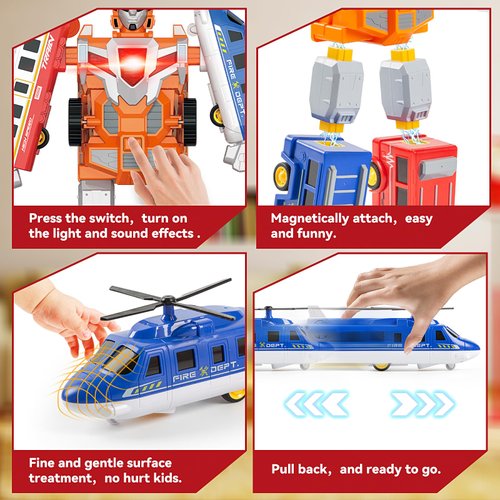 Veslier Construction Toys for 3 4 5 6 Year Old Boys-Construction Engineering Robot Toys-STEM 5-in-1 Construction Toys Christmas Birthday Gifts for Boys Girls Children. (City Transport Truck)