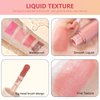 KWOLYKIM 2 Colors Liquid Blush and Highlighter, Dewy Cheek Tint Silky Smooth Cream Blush, Multi-Use Shimmer Luminizers Body Glitter Pearl White Highlighters stick Makeup
