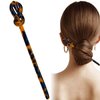 Acetic Hair Stick, Tortoise Shell Leopard Print French Hairpin Bamboo Shape Hair Chopsticks Japanese Chinese Hairpin Decorative accessories for Women Girls Long Thick Hair Updo